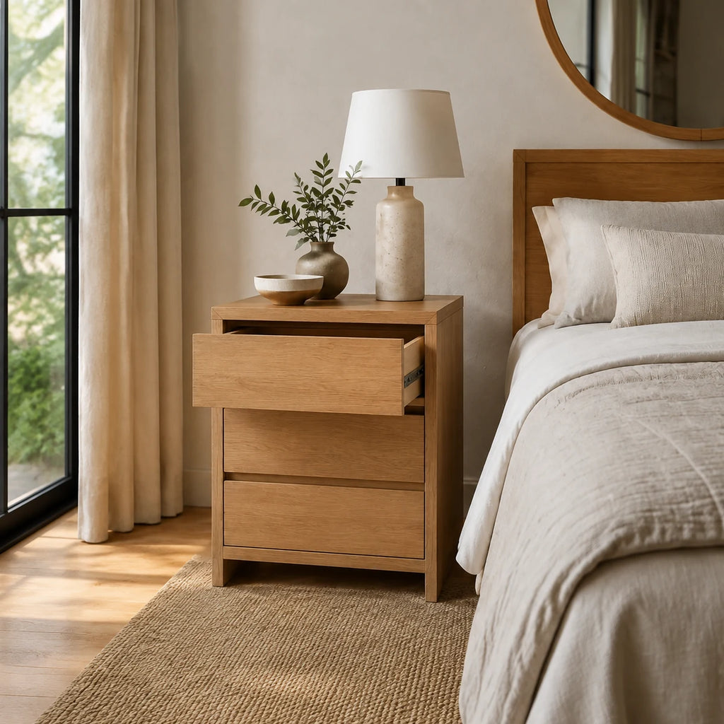 Three-Drawer Bedside Nightstand