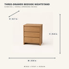 Three-Drawer Bedside Nightstand
