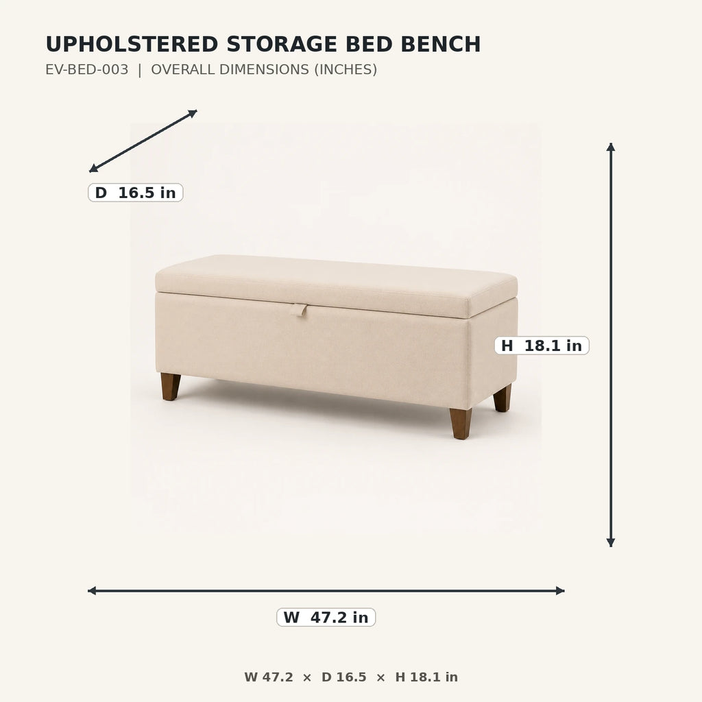 Upholstered Storage Bed Bench