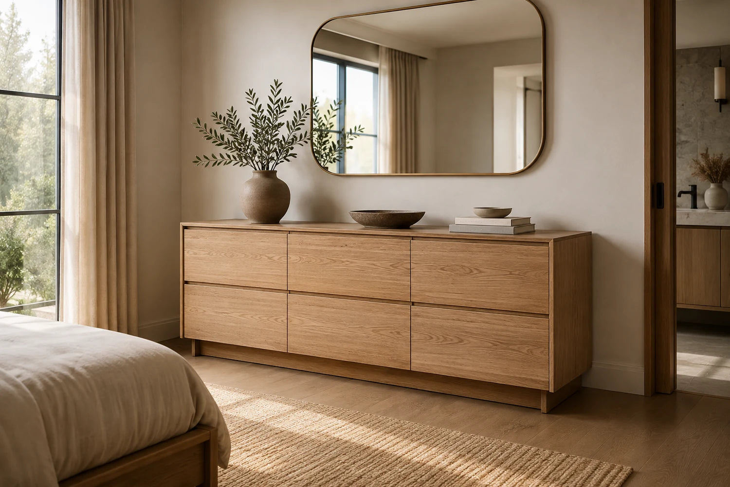 Six-Drawer Wide Dresser