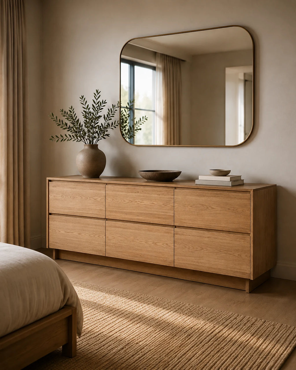 Six-Drawer Wide Dresser