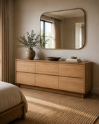 Six-Drawer Wide Dresser