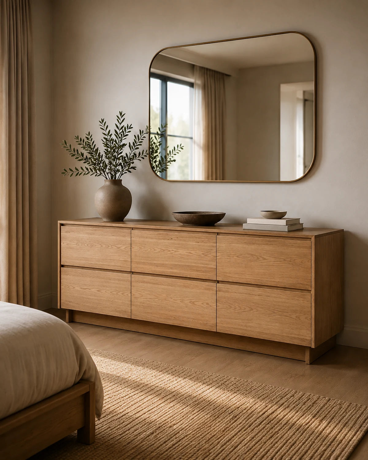 Six-Drawer Wide Dresser
