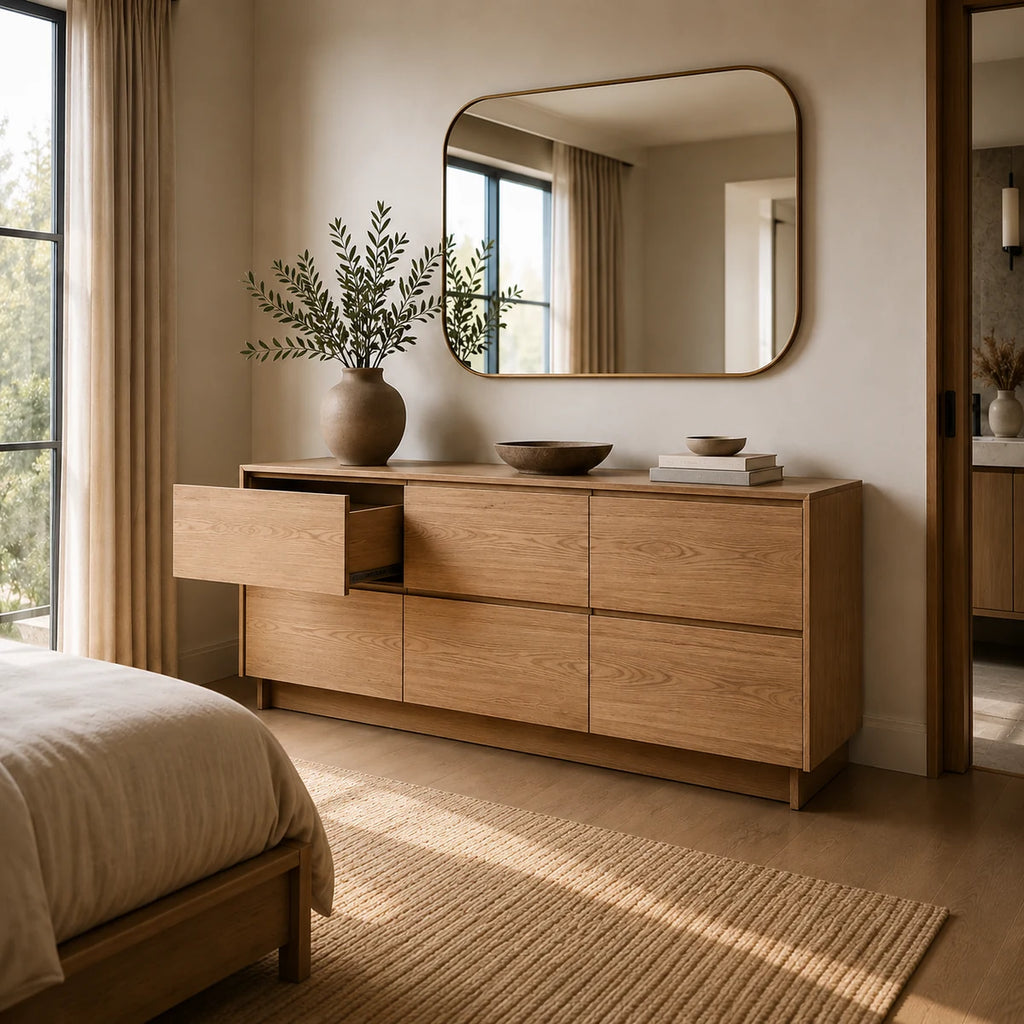 Six-Drawer Wide Dresser