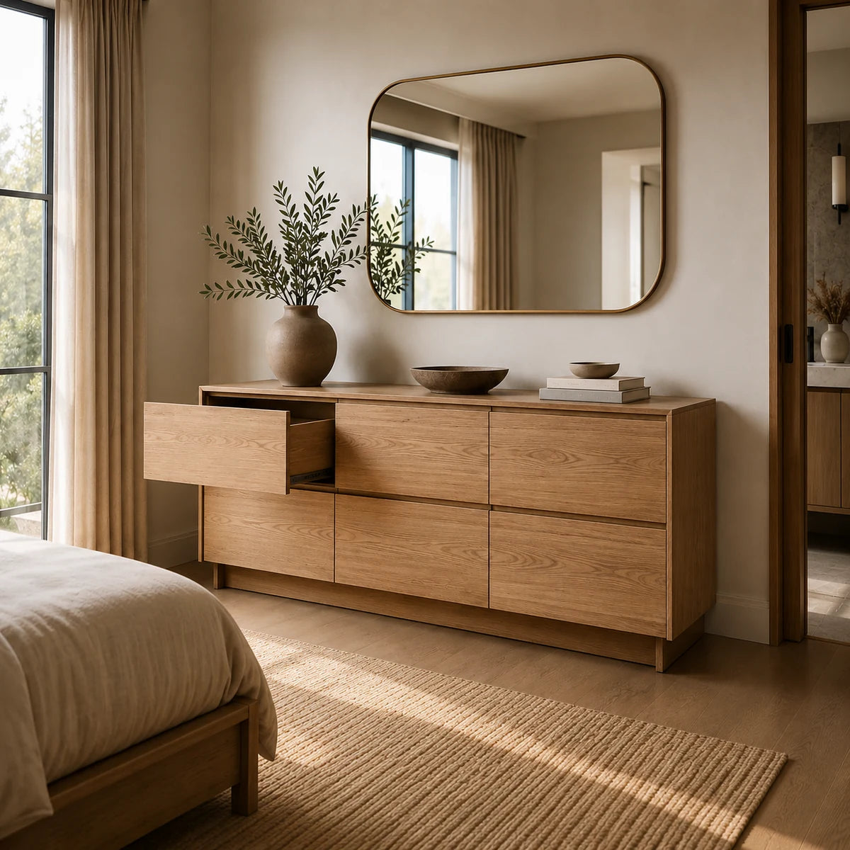 Six-Drawer Wide Dresser