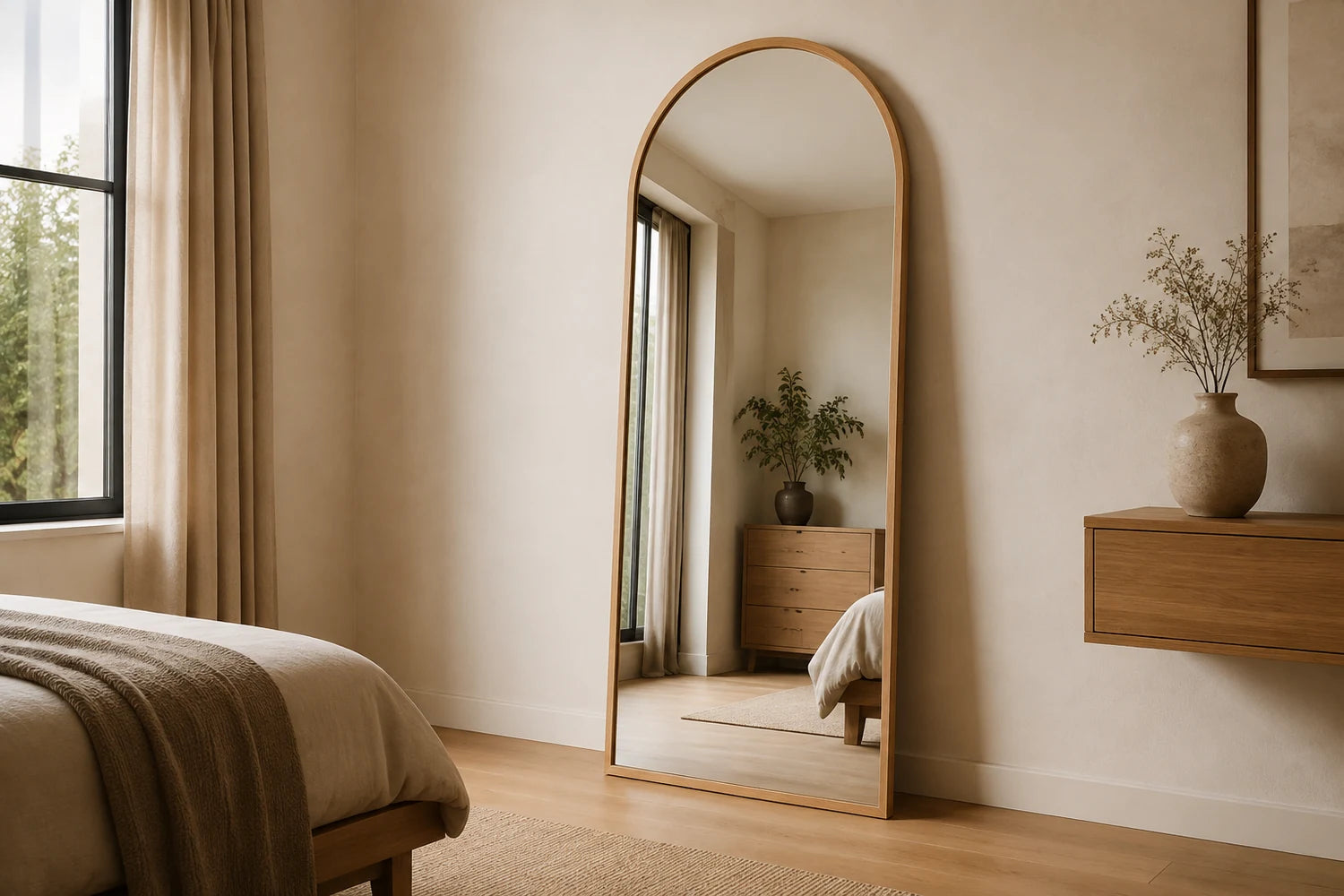 Arched Full-Length Floor Mirror
