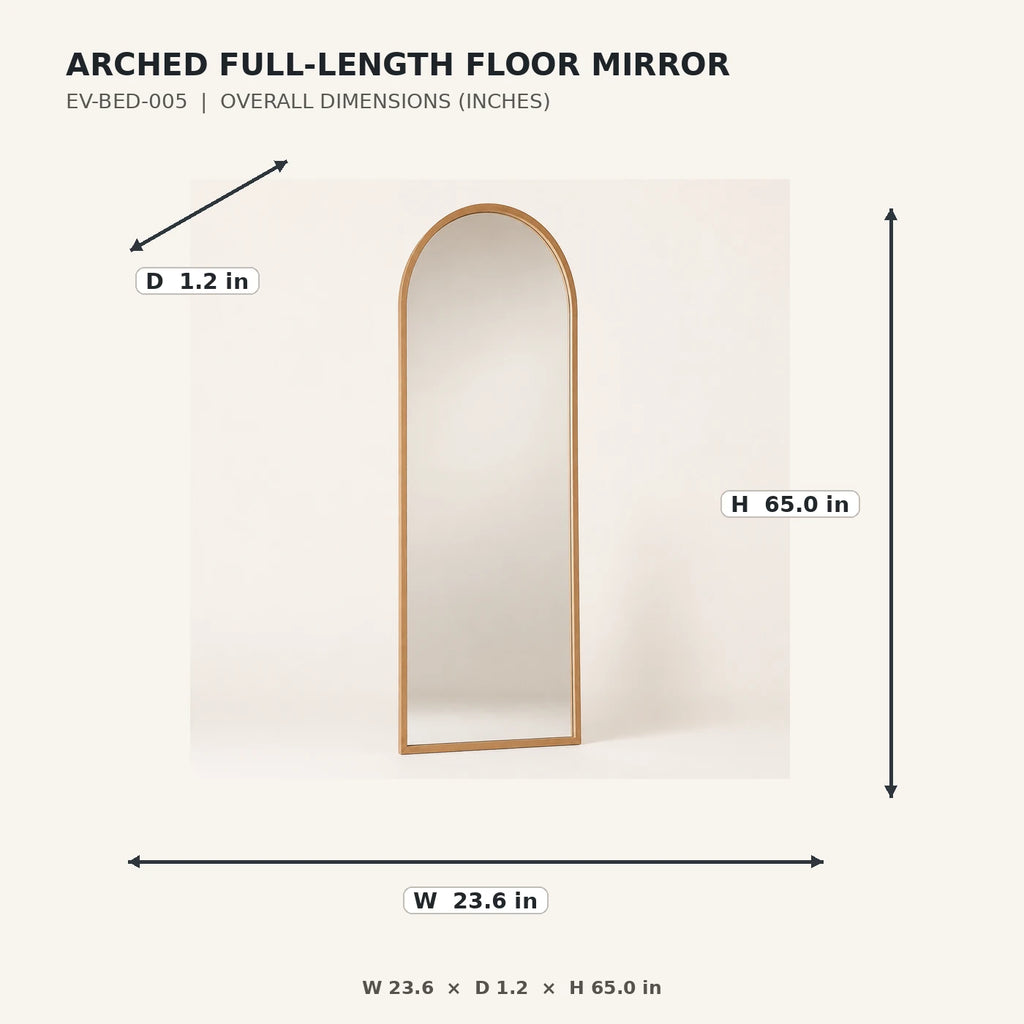 Arched Full-Length Floor Mirror