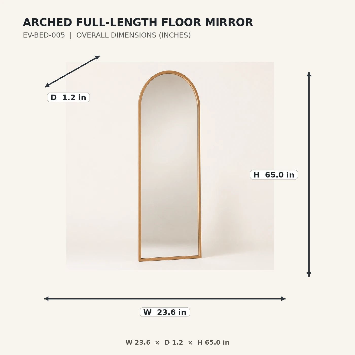 Arched Full-Length Floor Mirror
