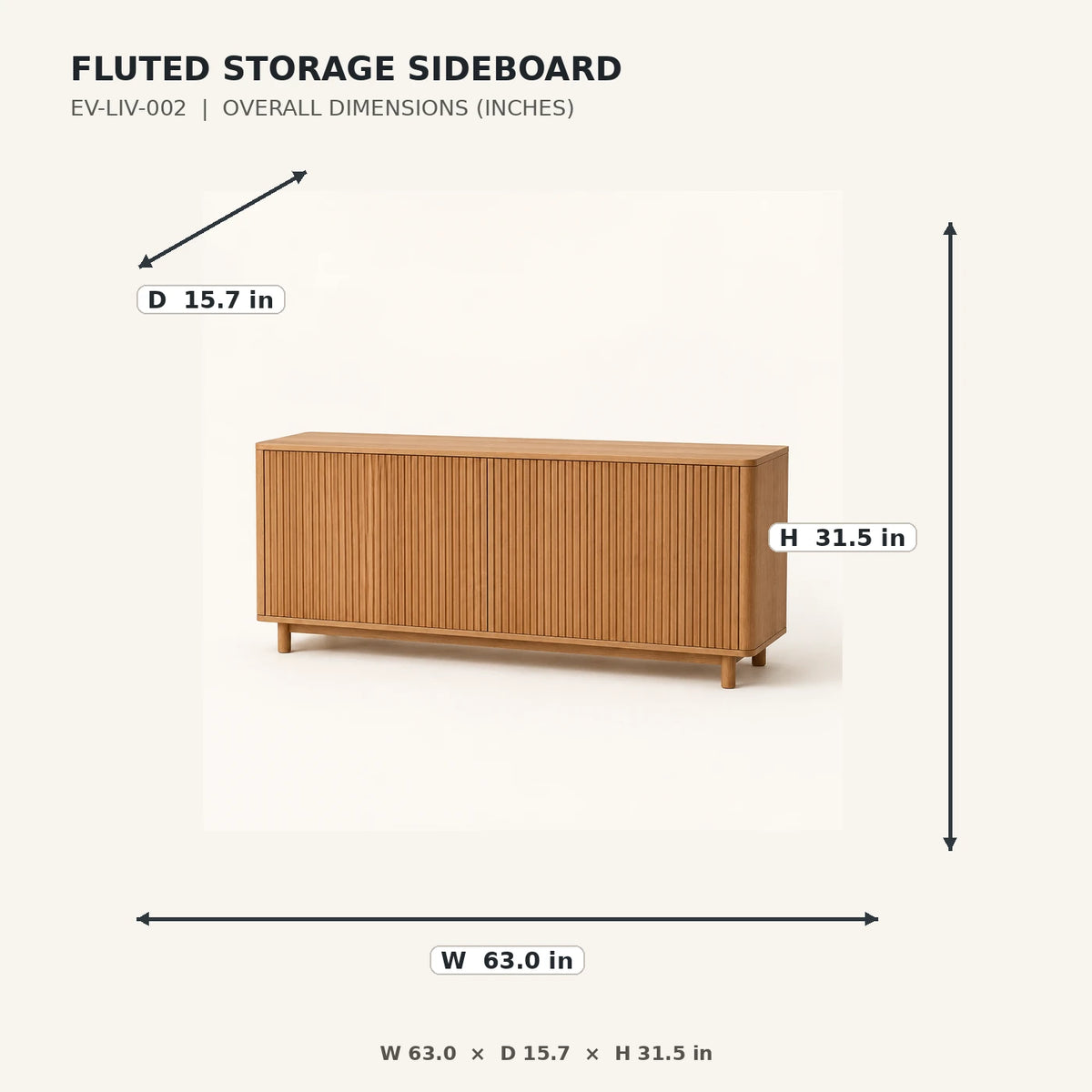 Fluted Storage Sideboard