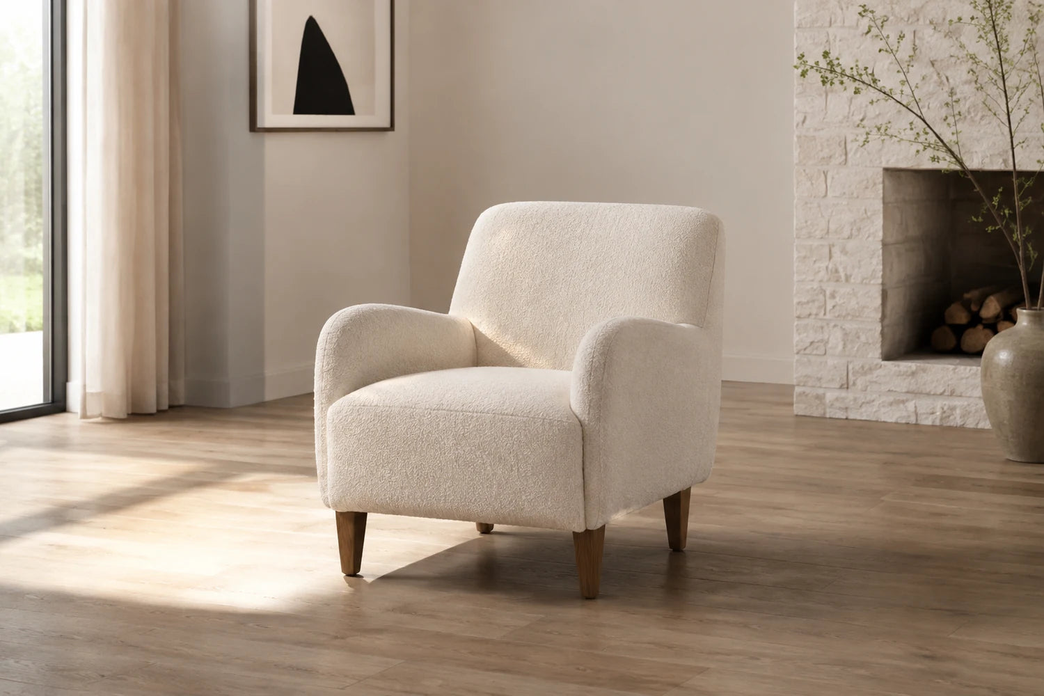 Boucle Accent Lounge Chair
