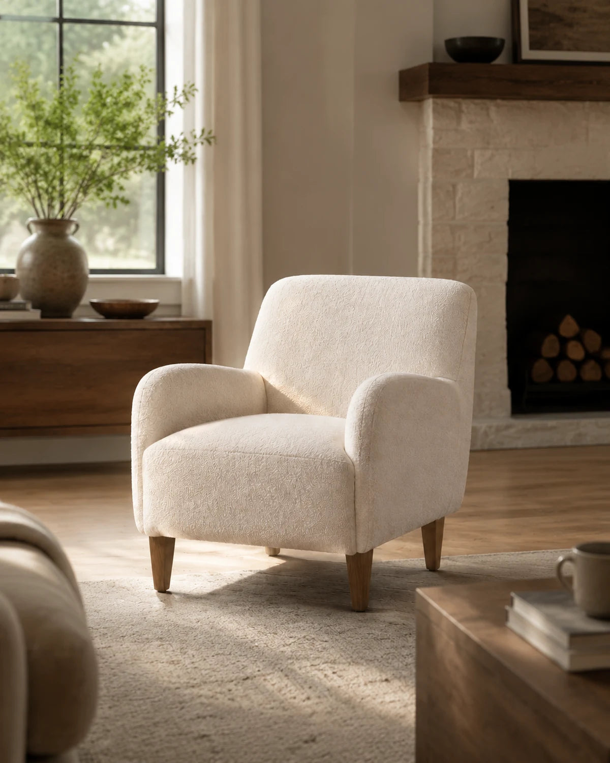 Boucle Accent Lounge Chair