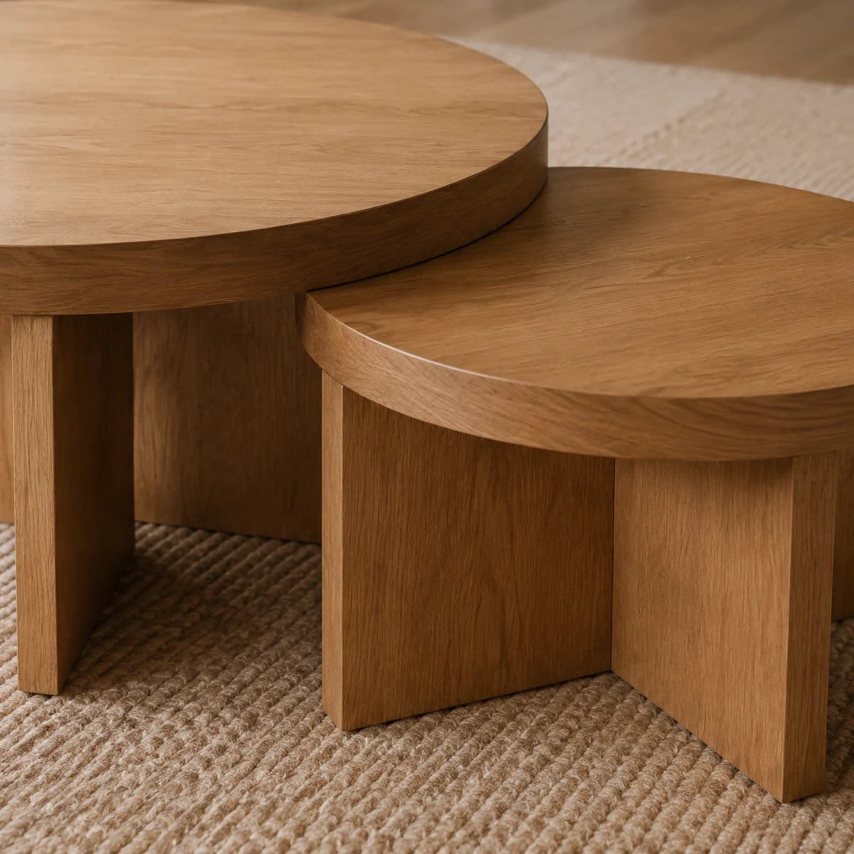 Round Nesting Coffee Table Set