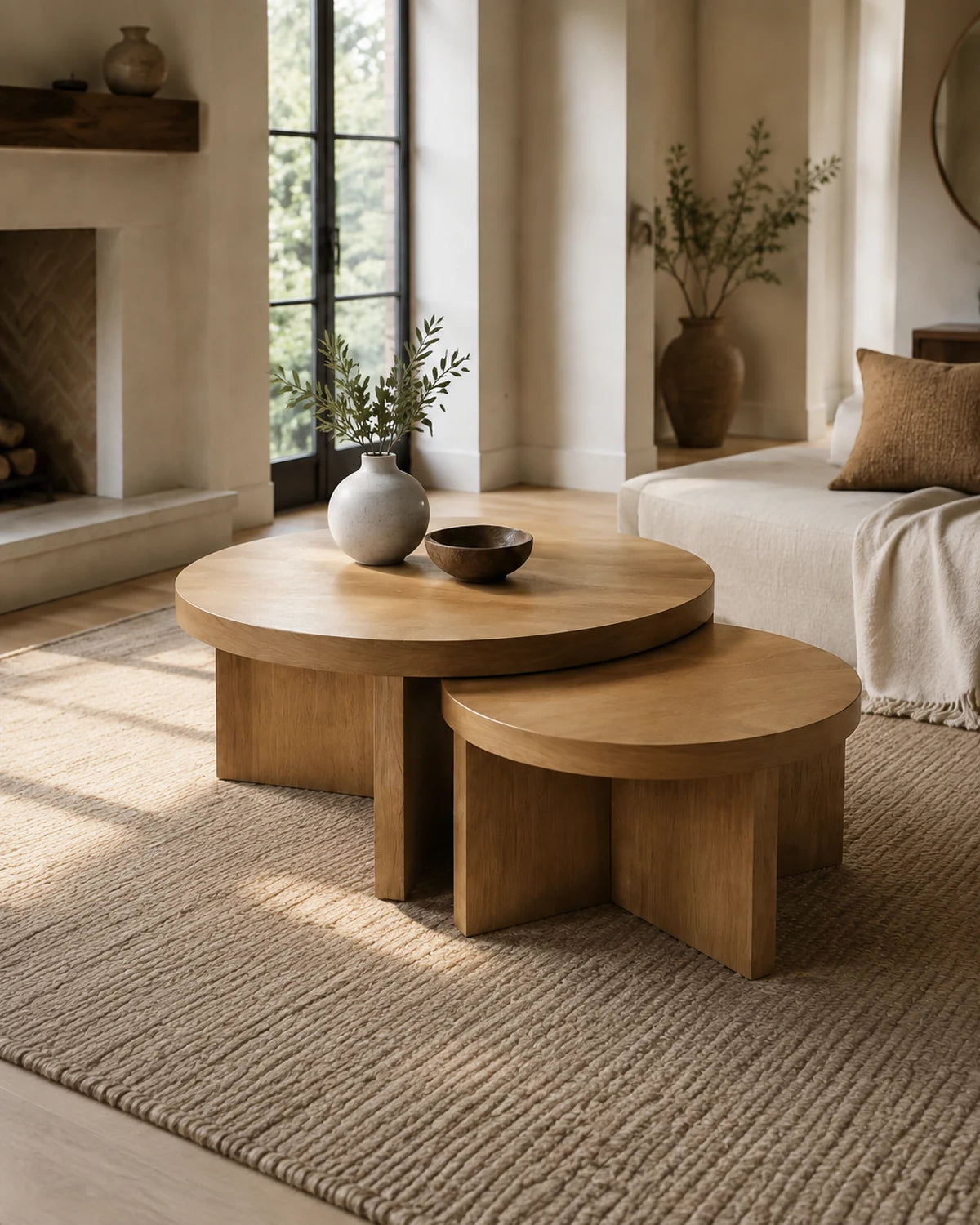 Round Nesting Coffee Table Set