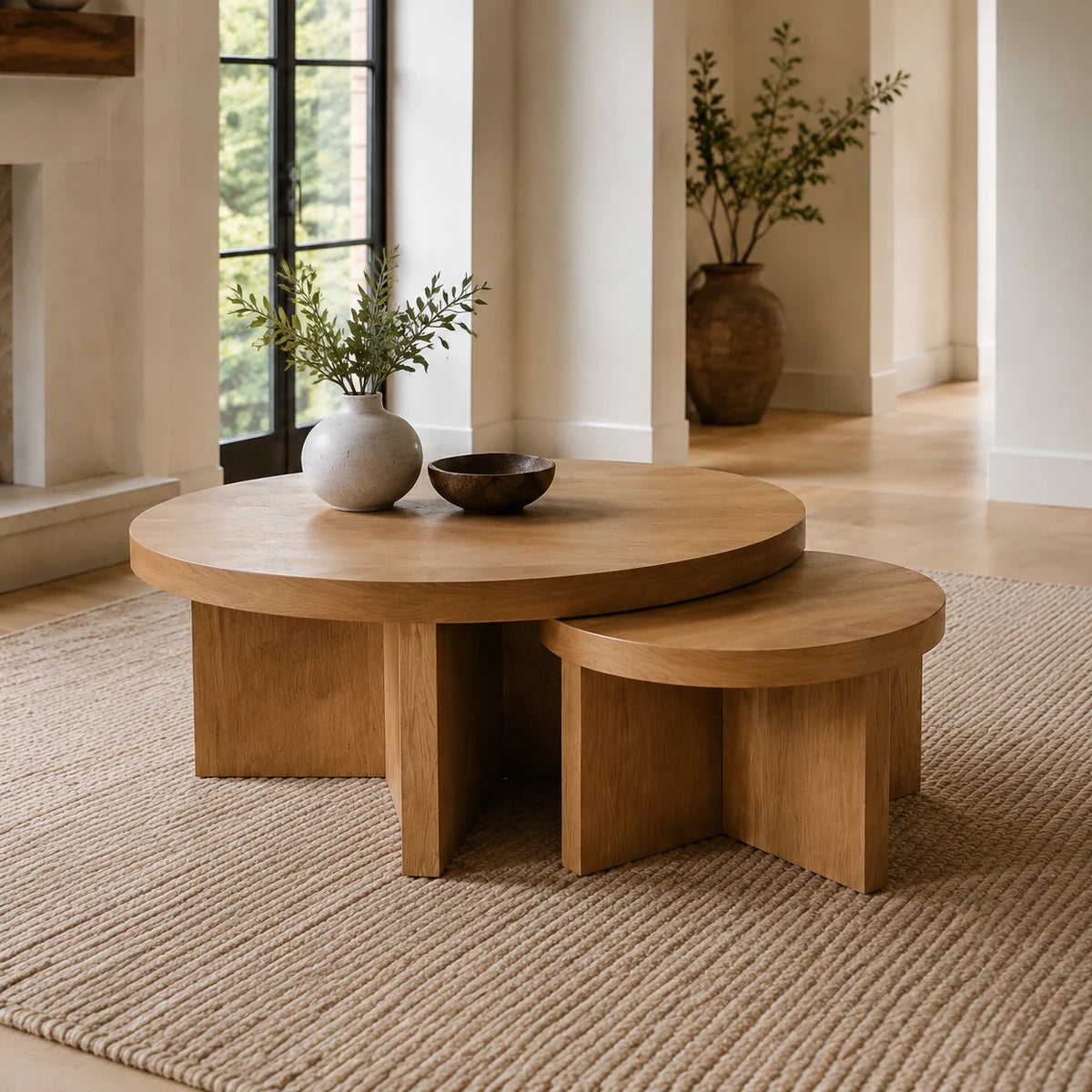 Round Nesting Coffee Table Set