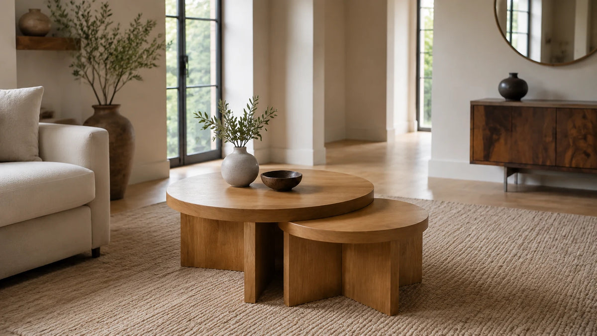 Round Nesting Coffee Table Set