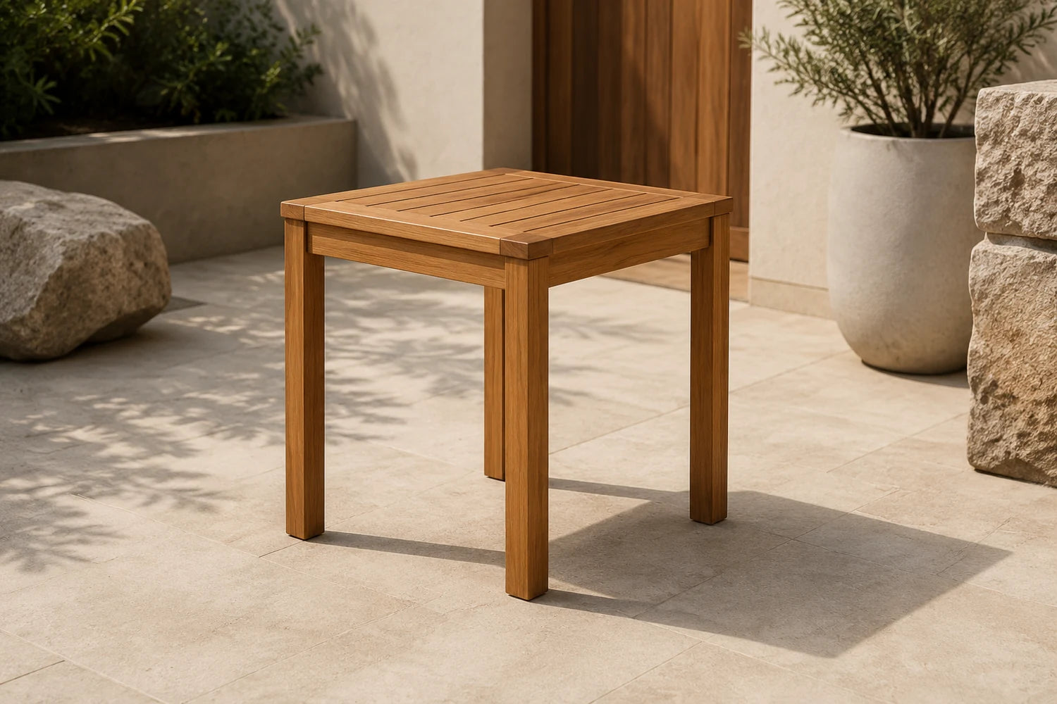Slatted Acacia Patio Side Table