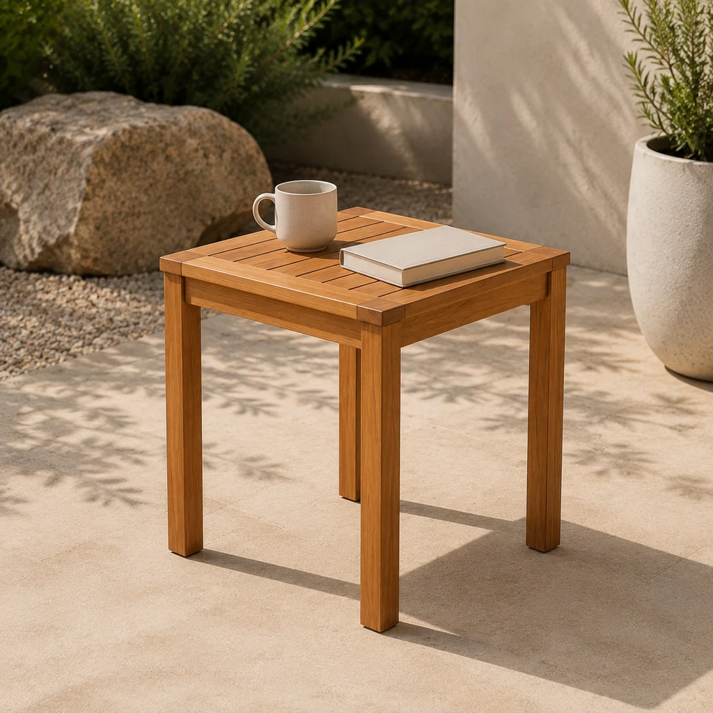 Slatted Acacia Patio Side Table