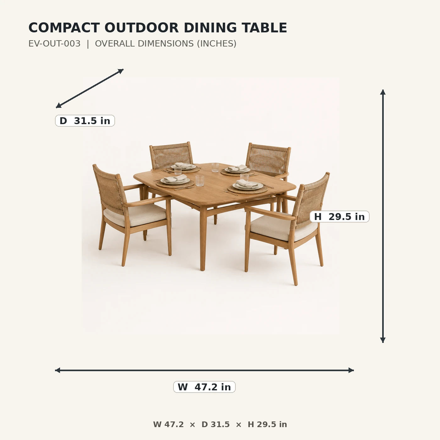 Compact Outdoor Dining Table