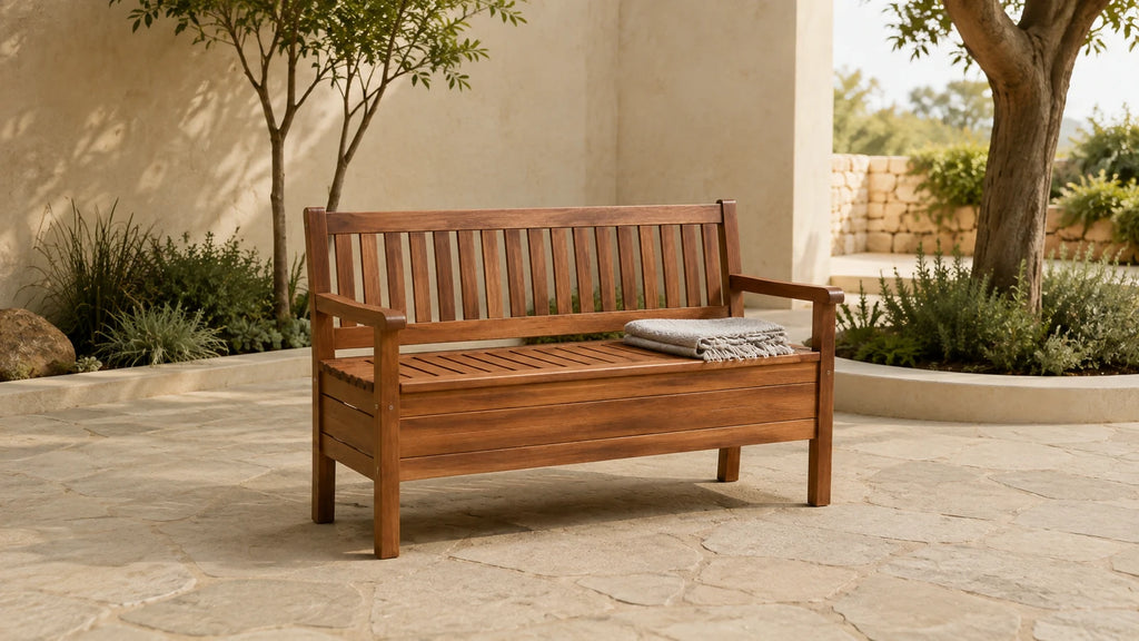Outdoor Bench with Backrest