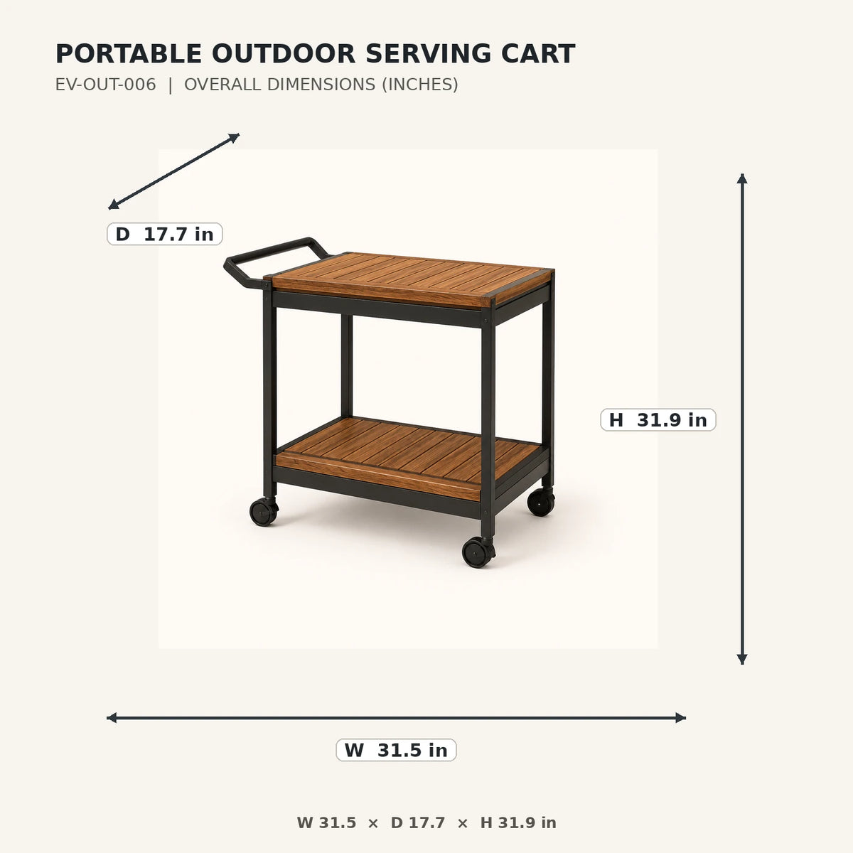 Portable Outdoor Serving Cart